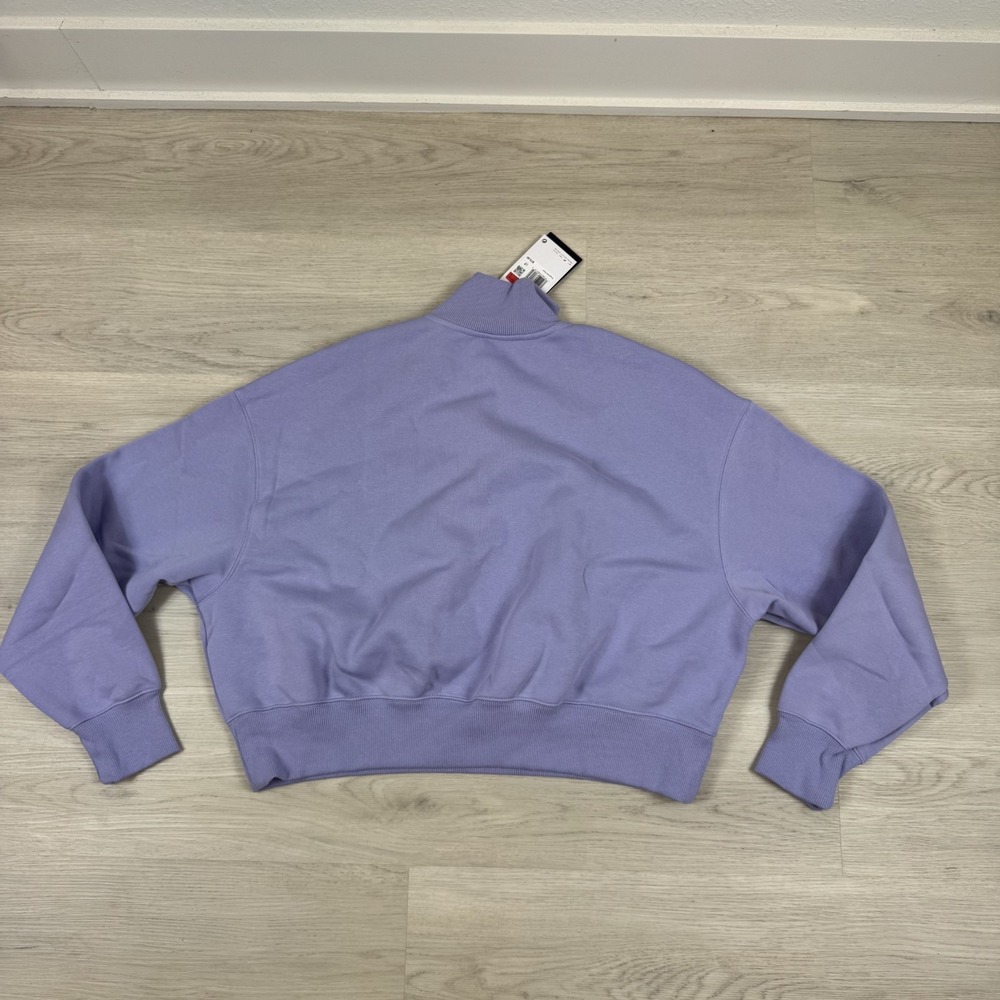 Nike Phoenix Fleece Cropped Half Zip Sweatshirt Womens Large Purple DQ5767 533 - Picture 5 of 6